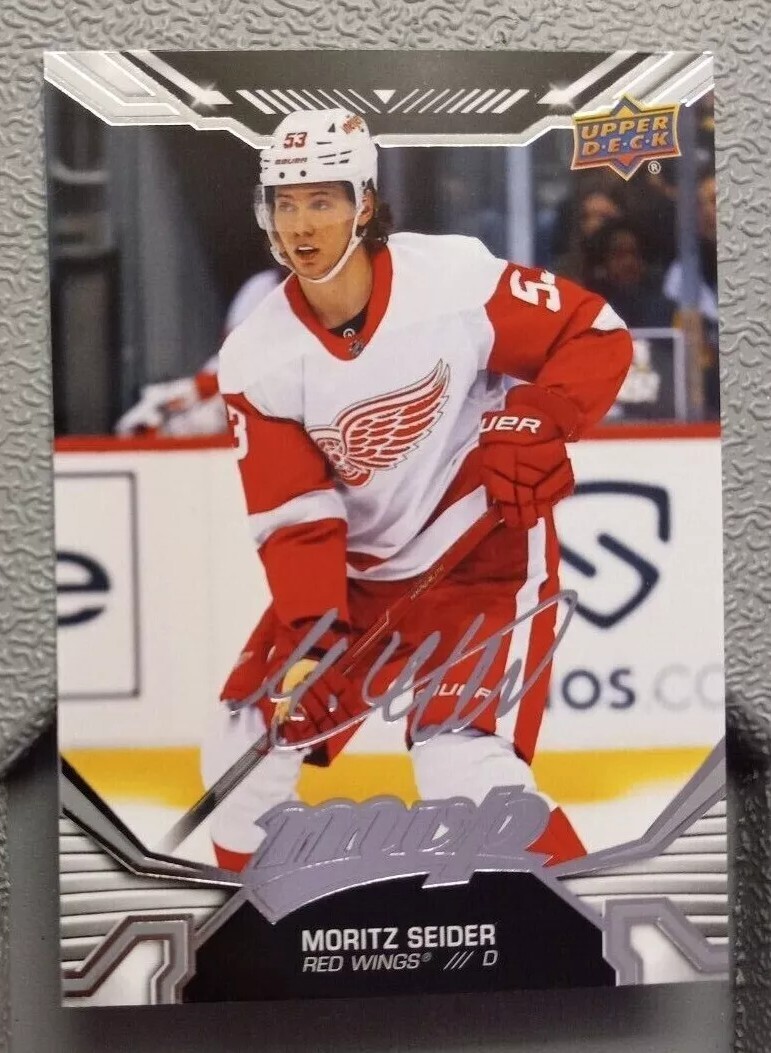 Moritz Seider Red Wings 2022-23 Upper Deck MVP Silver Script #65
