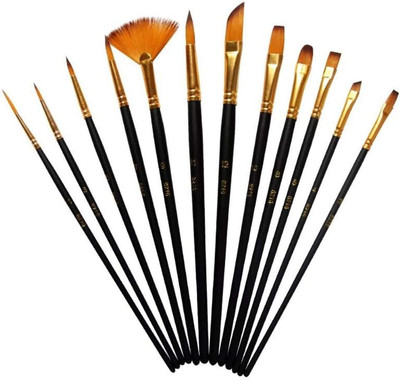 12 Piece Paint Brushes Set Art Painting Artist Brushes for Acrylic Watercolour O