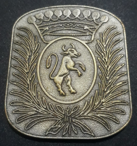 Antiguo Turín Italia Citta Di Torino años 1979 medalla color plata macizo escudo de armas - Imagen 1 de 6