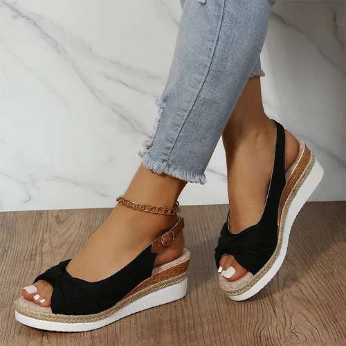 Womens Wedge Sandals Platform Espadrilles Sandal Summer Beach Anti Slip Shoes - Picture 9 of 56