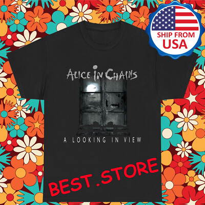 Alice In Chains A Looking In View Men's Black T-Shirt Size S-5XL