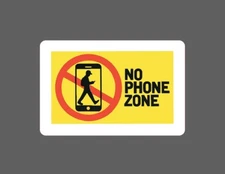 No Phone Zone Sticker Warning Waterproof