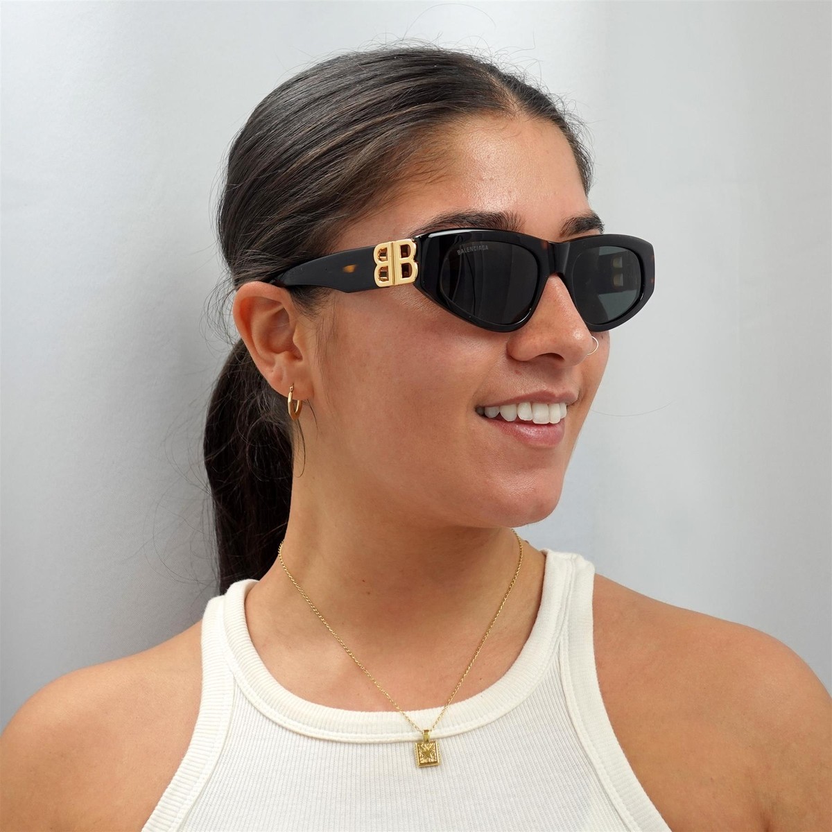 サングラス BALENCIAGA Balenciaga - BB0095S - 002 havana gold green Balenciaga Men Sunglasses Havana Brown Gold Green Oval