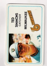 1981 PERMA GRAPHICS TED SIMMONS BREWERS SUPER STAR CREDIT CARD JC-4452