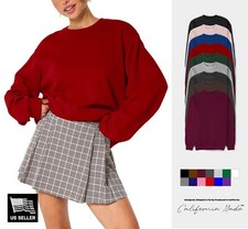 Womens Ultimate Heavyweight Sweatshirt Oversized Fleece Pullover Sweater XS-5XL