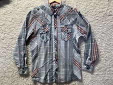 Roar Men’s Button Up Embroidered Shirt Size Large