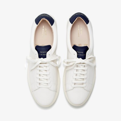 NIB $340 Zespa ZSP4 Leather Sneakers Off White/Navy UK 11/ US
