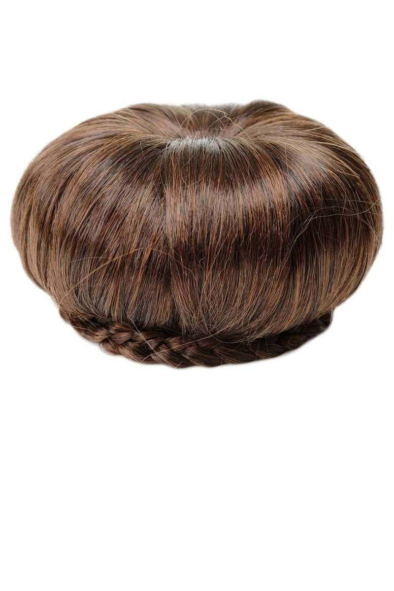 Postiche Chignon Chouchou Synthétique - Couleur Châtain Cuivré Méché Blond - Référence 22/6bt27b