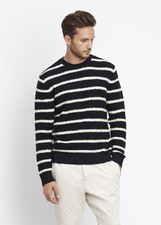 M186 NWT VINCE TEXTURED STRIPE CREWNECK MEN SWEATER SIZE M 355