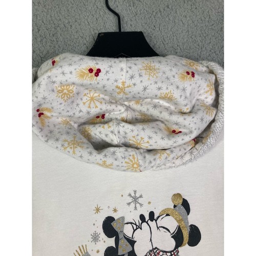 Disney Parks Christmas Kids XS Zip Hoodie White Drawstring Mickey Mouse - Picture 10 of 10