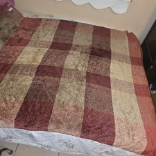 Restoration Hardware Plaid Throw Blanket 75x50 Cotton Rayon Fall Colors
