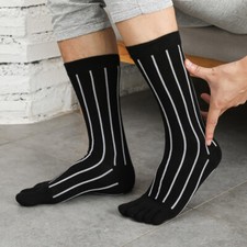 5 Paar Herren Zehen Socken Business Freizeit Arbeit SPORTS Fünf Finger Gestreift