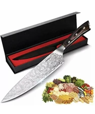 Chef Knife 8" Kitchen Chopping Stainless Steel Knives With Wood Handle - Sealed