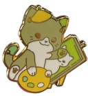 Cat Artist Lapel Pin Kitty Painting Badge Brooch Accessories Jewelry Gift Pin
