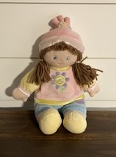 Baby Gund Molly My Dolly Pink Girl Brunette Doll 12" Plush Toy 58298 Flower