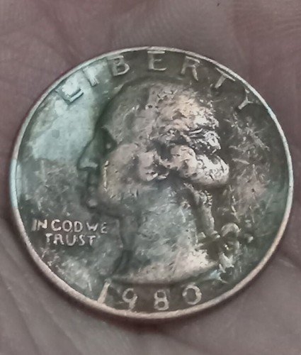 1980-P & S, Washington Quarter Both Obverse And Missing Clad Layer Item - Picture 8 of 13