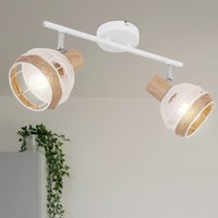 KäFig Spot Strahler Schlaf Zimmer Retro Decken Lampe Beweglich Leuchte Hanfseil