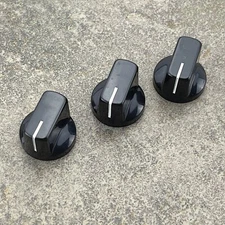 Guitar Pedal Knob, Indicator Line, set screw - Black - Set of 3 pcs - BTN-19B