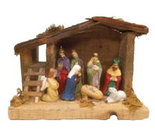 9 Piece Nativity Set Box 5" VTG Artmark The Treasury Collection Of Inspirations