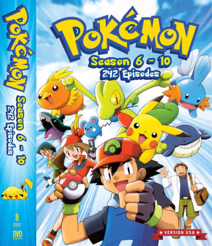 DVD Pokemon Complete Series Season 6-10 (Vol. 1-242 End) English Audio Dubbed - Picture 1 of 2