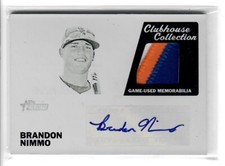 2015 Topps Heritage Minors Brandon Nimmo 3 clr Jersey Patch Auto Black Plate 1/1