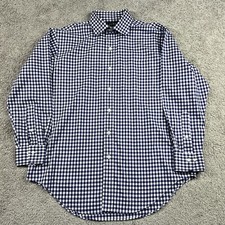 Lauren Ralph Lauren Plaid Button Down Shirt Blue White Men s Size 16.5 / Large