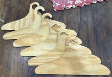 Lot of 6 Vintage Solid Wooden Hangers For Painting Crafting Approx. 13 3/4  L