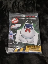 Ghostbusters Stay Puft Apron And Chef Hat Adult Size Cosplay BBQ Funny 