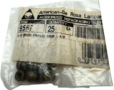 (Pack of 25) American De Rosa Lamparts B567 Brass Knurled Knob, 8/32 - A/B