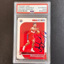 2019-20 NBA Hoops #231 Admiral Schofield Signed Card AUTO PSA Slabbed RC Wizards