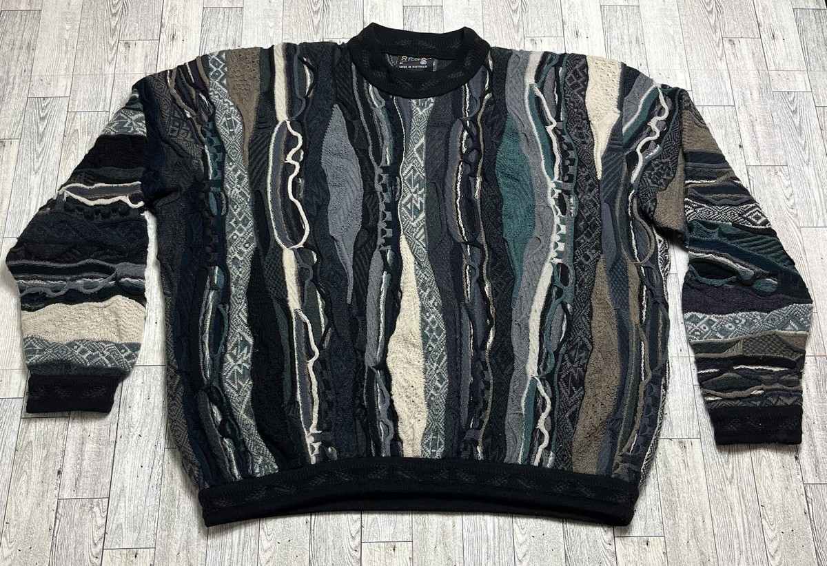 Vintage Mens COOGI Australia Long Sleeve Knit Crewneck Sweater