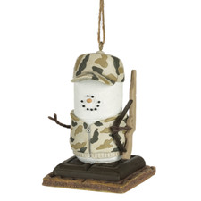 Smores Snowman HUNTER in Camo Camouflage Christmas Ornament, by Midwest CBK