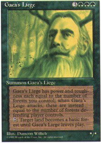 Gaea's Liege ~ Lightly Played 4th Edition Fourth MTG Magic UltimateMTG Green Car