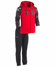 Under Armour Boys Bedrock Camo Track Zip Jacket and Pant Set