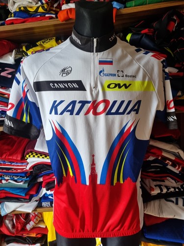 KATUSHA CANYON GAZPROM CYCLING JERSEY SIZE 6 CAMISETA TRIKOT SHIRT (y165) - Afbeelding 1 van 5