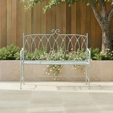 Heritage Green Decorative Rustic Metal Garden Bench