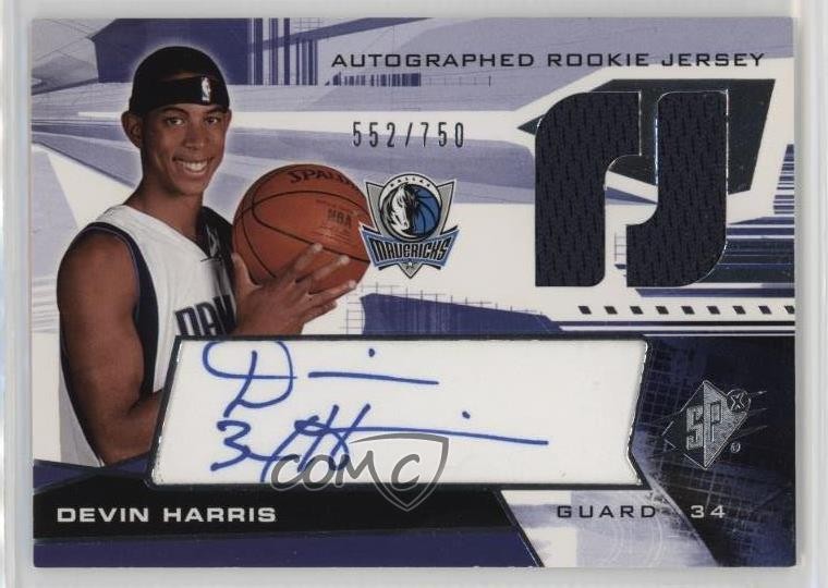 2004-05 SPx Auto Rookie Jersey 552/750 Devin Harris #144 Rookie Auto RC 0u2j