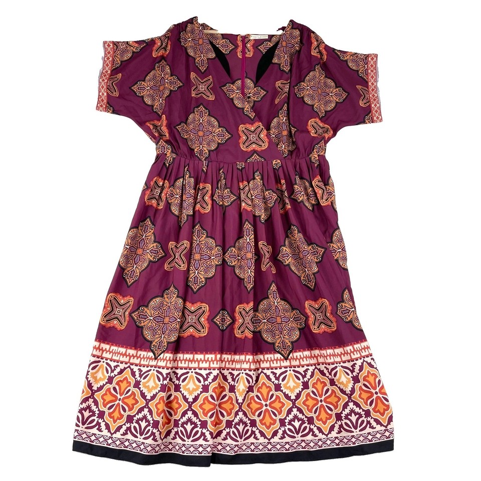 Wayward Fancies eShakti Midi Kaftan Dress One Size Geometric Print Dolman Sleeve