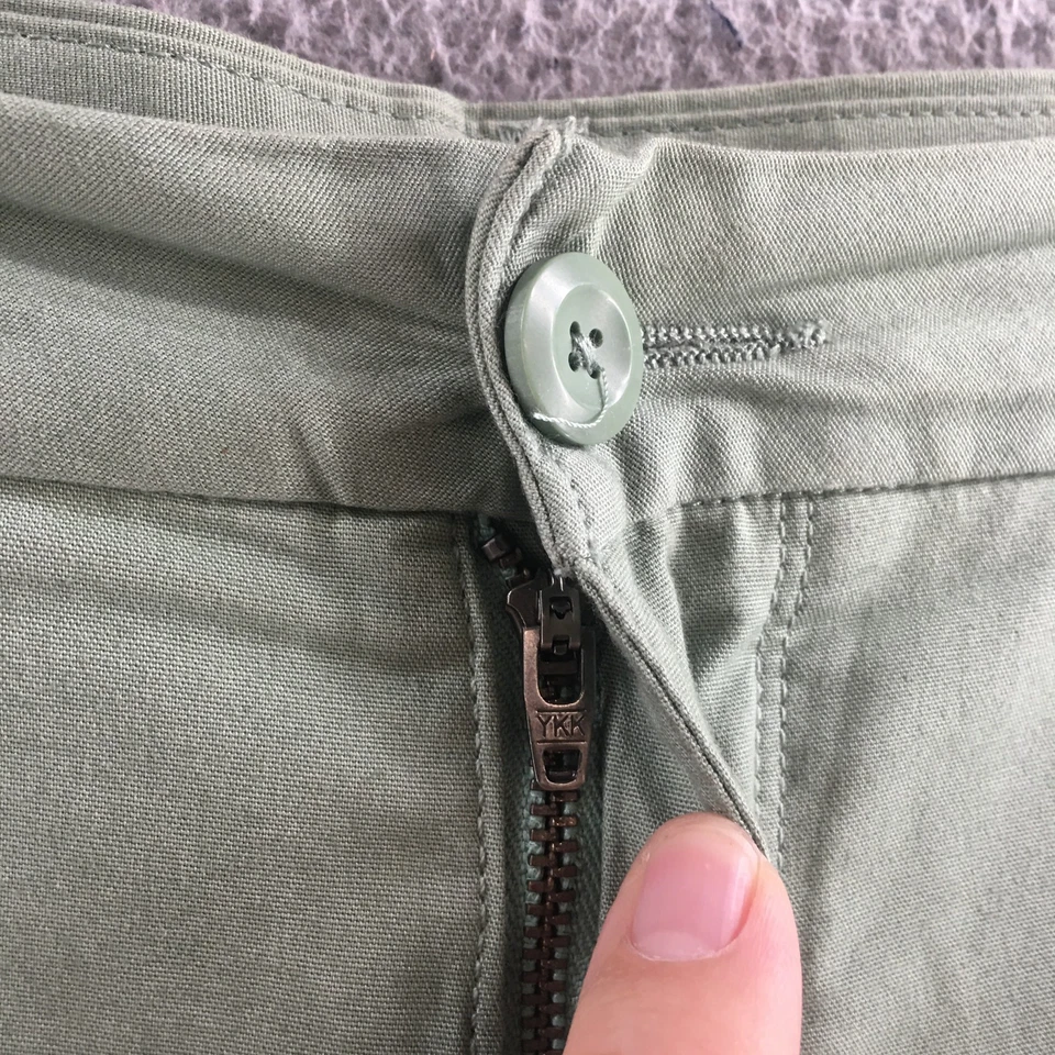 Pantalón Corto Patagonia Chino Para Mujer 6 Verde Algodón Tiro Medio Frente Plano Cremallera Mosca Informal Foto 4 de 4