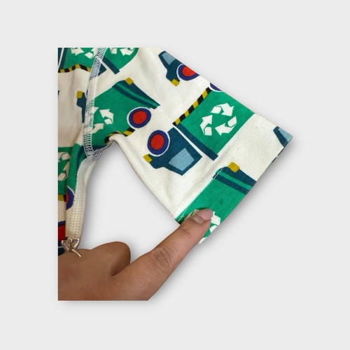 Hanna Andersson Garbage Truck Pattern Organic Pajama Top - Picture 4 of 4