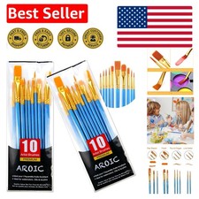 Acrylic Paint Brush Set, 2 Packs / 20 pcs Nylon Hair Brushes for All Purpose ...