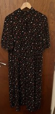 Seasalt Calendula Dress black floral ditsy design Size 20 