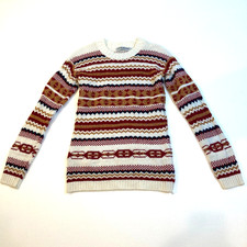 Cotton Emporium Fair Isle Knit Sweater Womens Small Cozy Nordic Made In USA