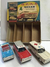 Vintage Tin Friction 3x SEDAN CARS 5" MIB Made in China MF 946