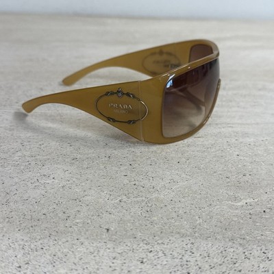 Prada SPR 04H Sunglasses Beige Tan Big Mask | eBay