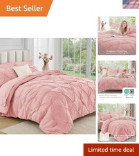 Ultra-Soft Queen Comforter Set - 7 Pieces, OEKO-TEX Certified, Pink Elegance