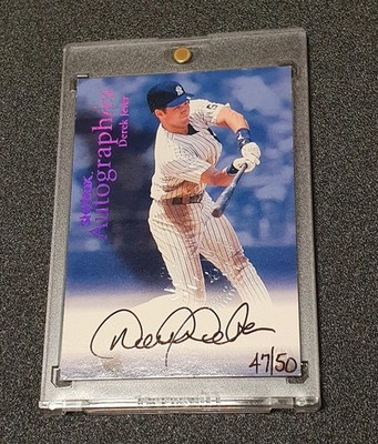 2000 SkyBox Autographics Purple Foil Derek Jeter Auto HOF 47/50 Century Marks SP