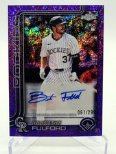 2025 Topps Chrome Upd Braxton Fulford Auto RC Purple Speckle Refractor #61/299⚾️