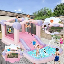 Inflatable Bounce House,with Blower Included,Indoor/Outdoor Playhouse Pink US