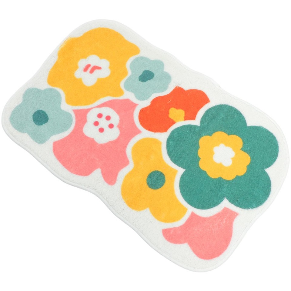 Multi Coloured Polyester Rug Polyester Bathroom Rug Multi Color Non Skid Water Absorbing Floor Mat ...